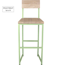 Load image into Gallery viewer, MULTIBUY – Set of 4 Bar Stools with Back – Square Frame