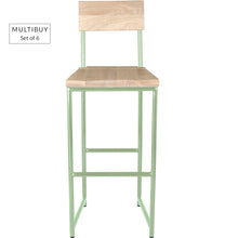 Load image into Gallery viewer, MULTIBUY – Set of 6 Bar Stools with Back – Round Frame