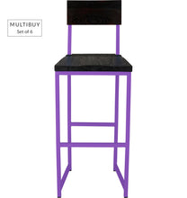 Load image into Gallery viewer, MULTIBUY – Set of 6 Bar Stools with Back – Square Frame