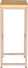 Load image into Gallery viewer, Off white metal stool with natural stain ash wood made in UK - side view square frame