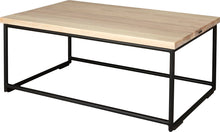 Load image into Gallery viewer, Gloss black metal table with whitewash stain ash wood made in UK - back side view round frame