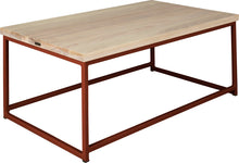 Load image into Gallery viewer, Copper metal table with whitewash stain ash wood made in UK - angle view square frame