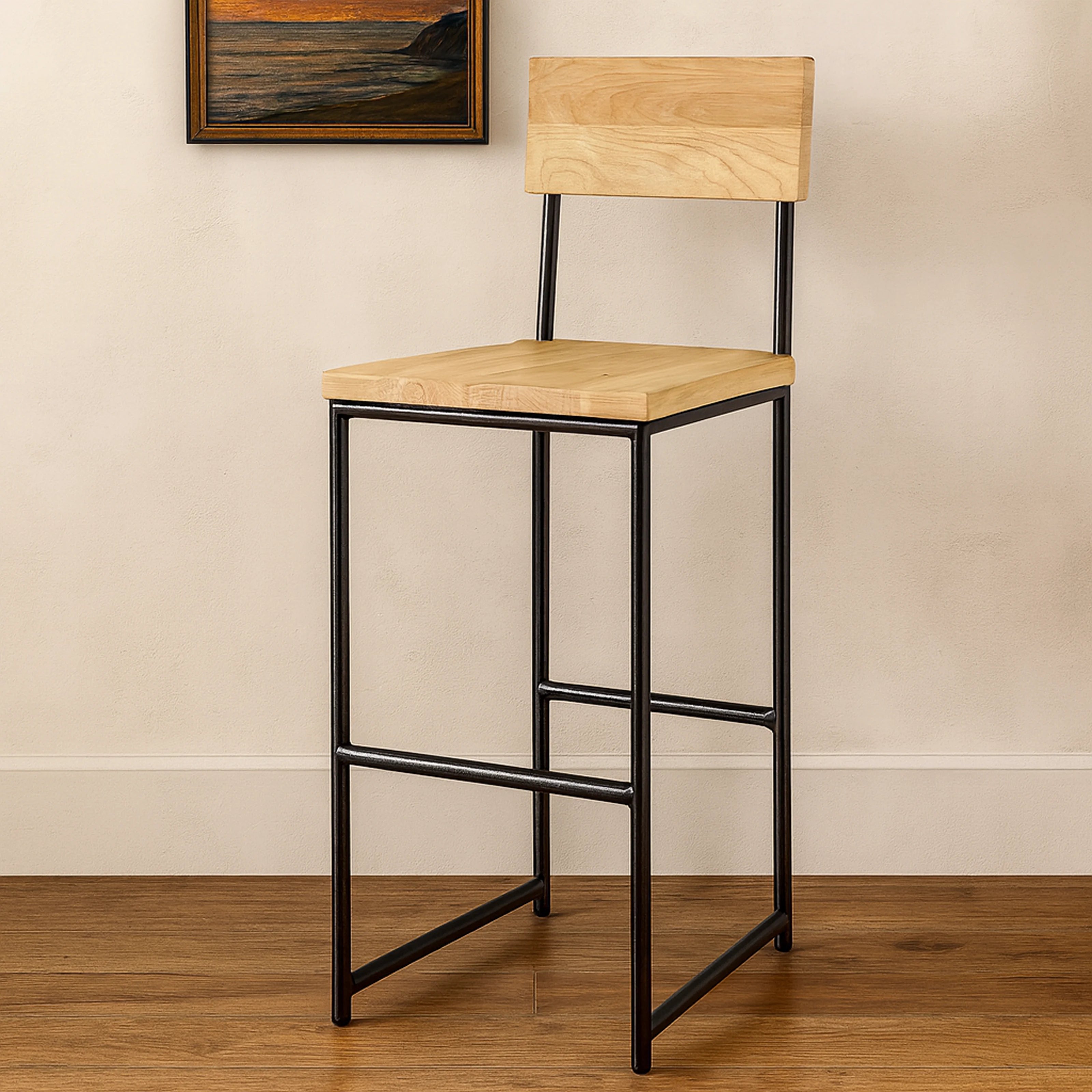 Bar Stool with Back – Round Frame