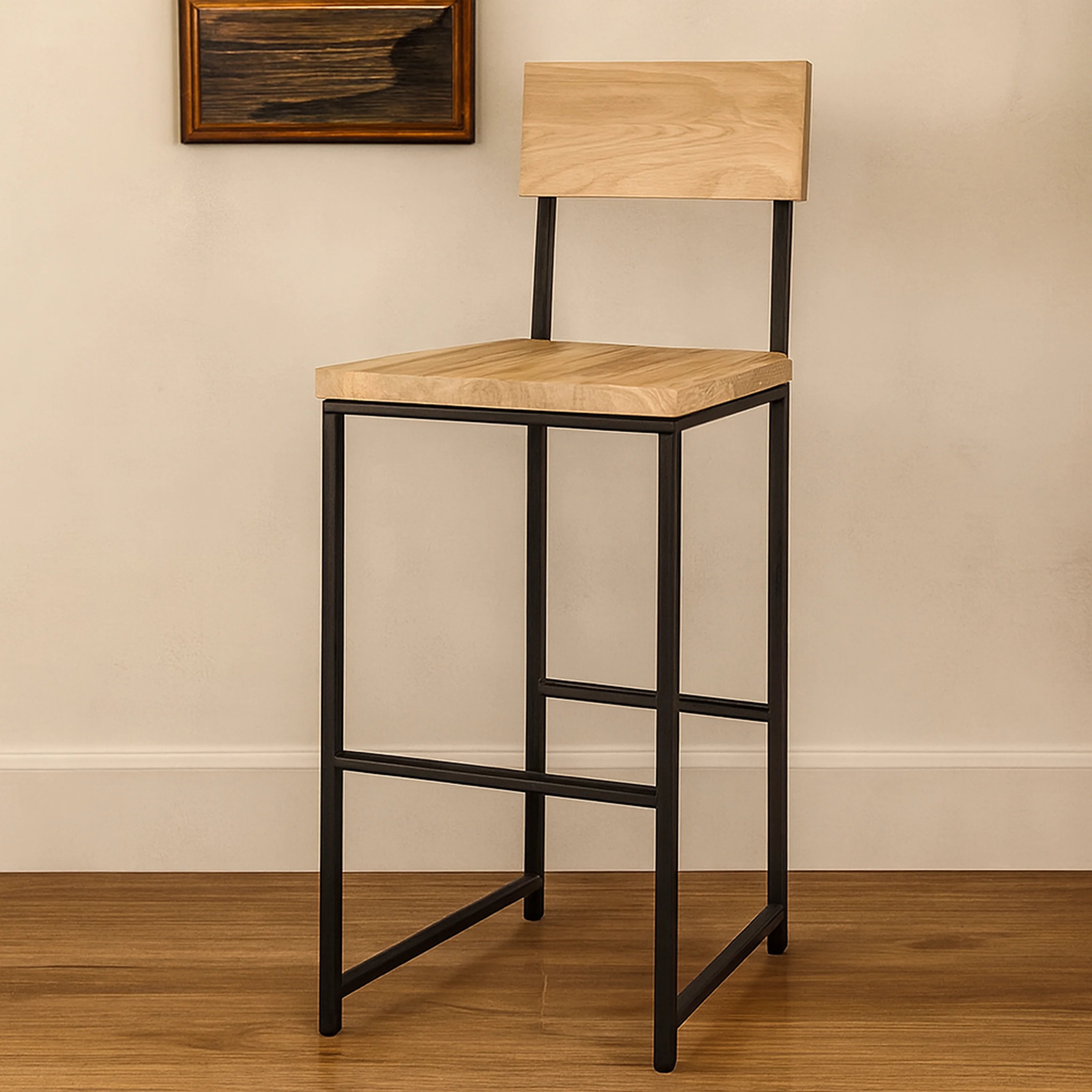 Bar Stool with Back – Square Frame