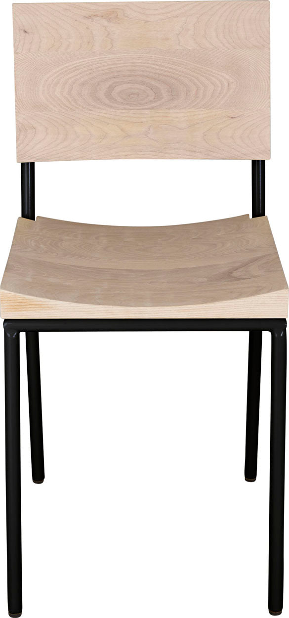 Black metal with whitewash stain ash wood made in UK - front view round frame