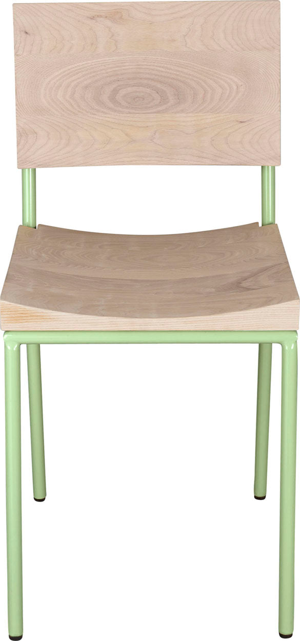 Mint green with whitewash stain ash wood made in UK - front view round frame