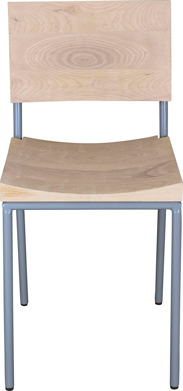 Shaker blue with whitewash stain ash wood made in UK - front view round frame