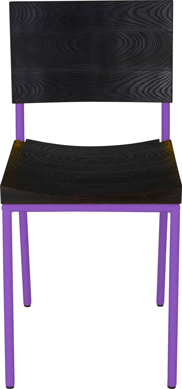 Purple with black stain ash wood made in UK - front view round frame