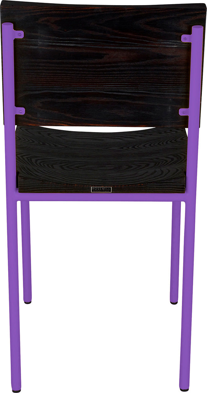 Purple with black stain ash wood made in UK - back view round frame