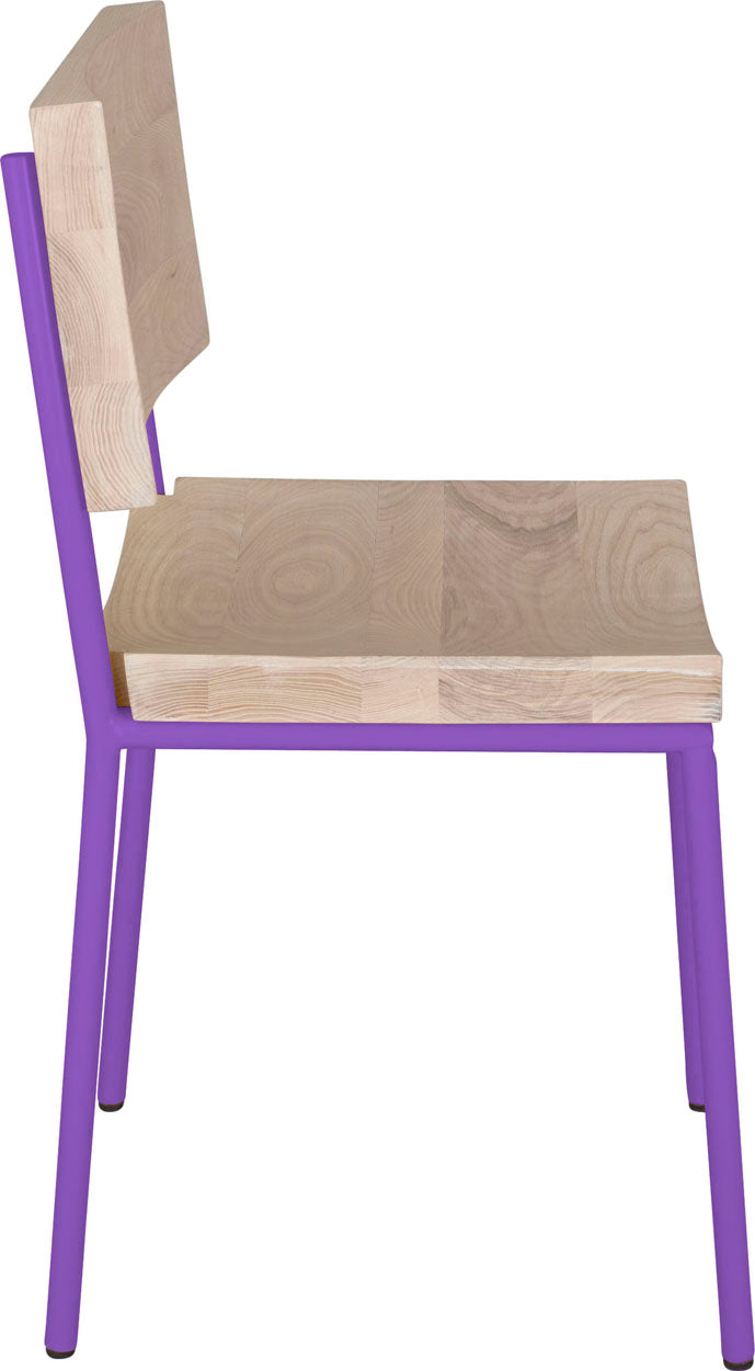 Purple with whitewash stain ash wood made in UK - side view round frame