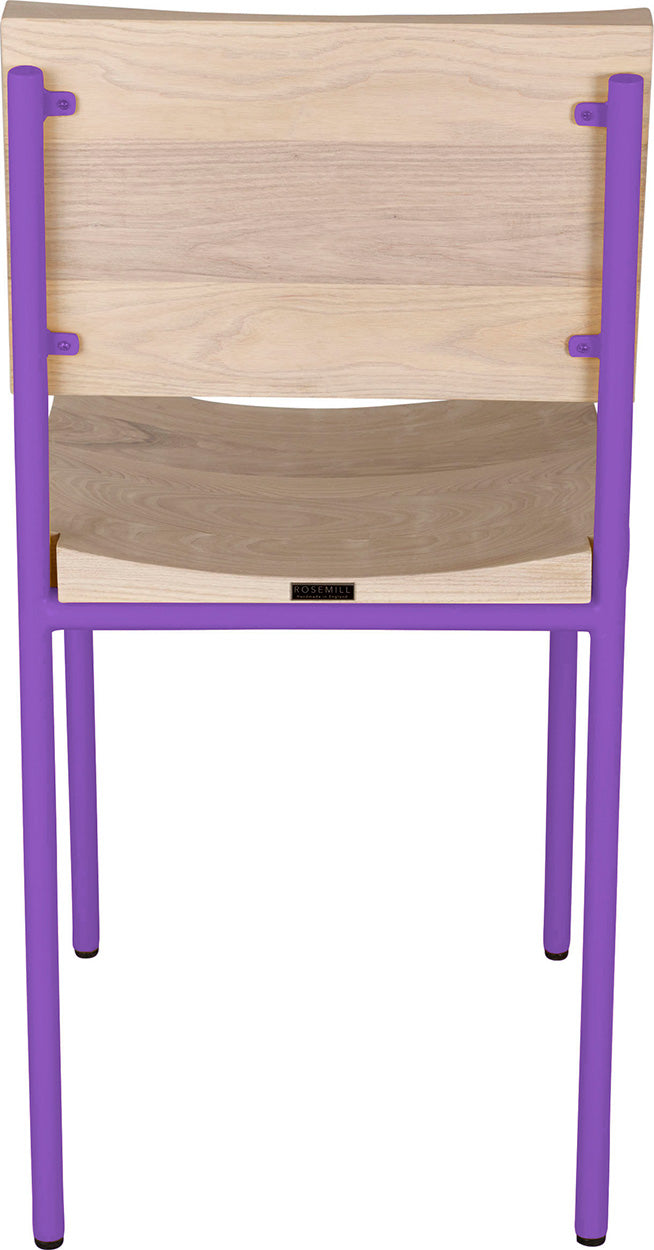 Purple with whitewash stain ash wood made in UK - back view round frame