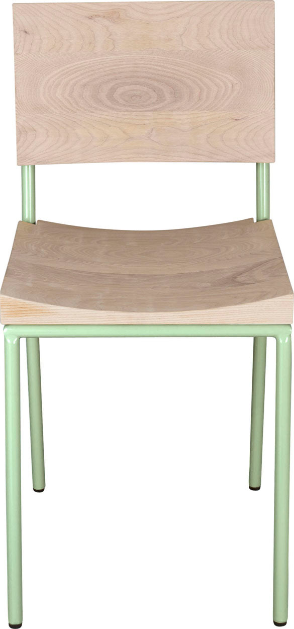 Mint green with whitewash stain ash wood made in UK - front view round frame