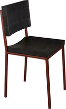 Load image into Gallery viewer, Copper metal chair with black stain ash wood made in UK - angle view square frame
