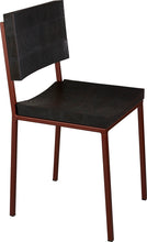 Load image into Gallery viewer, Copper metal chair with black stain ash wood made in UK - angle view square frame
