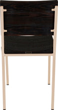 Load image into Gallery viewer, Off white metal chair with black stain ash wood made in UK - back view square frame
