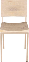 Load image into Gallery viewer, Off white metal chair with whitewash stain ash wood made in UK - front view square frame
