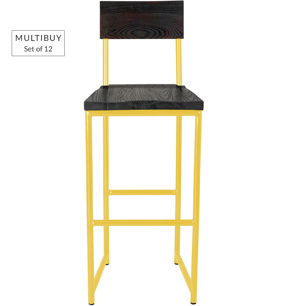 MULTIBUY – Set of 12 Bar Stools with Back – Round Frame