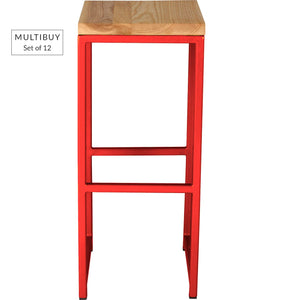 MULTIBUY – Set of 12 Classic Bar Stools – Square Frame