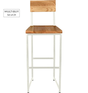 MULTIBUY – Set of 24 Bar Stools with Back – Round Frame