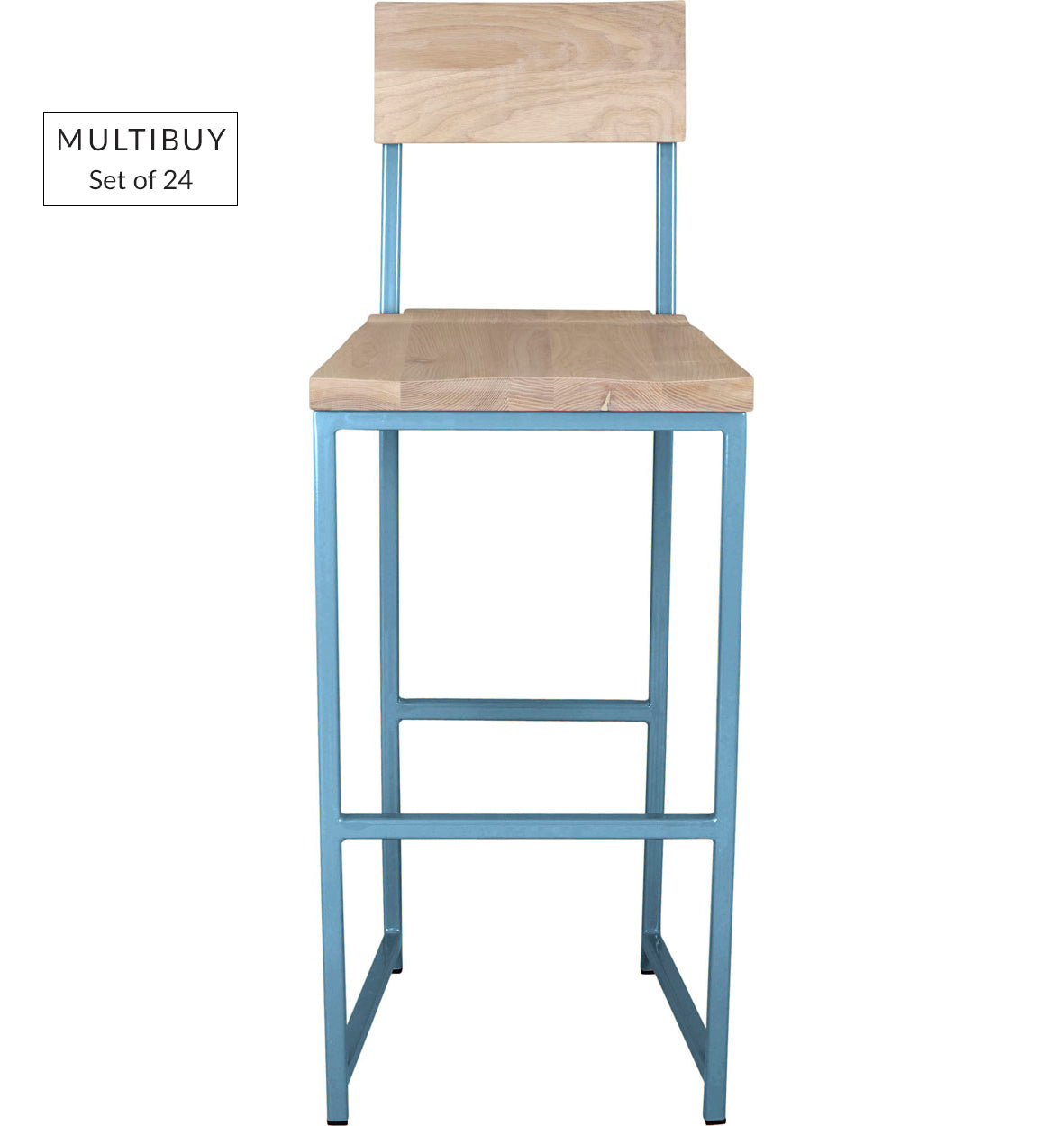 MULTIBUY – Set of 24 Bar Stools with Back – Square Frame