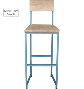 MULTIBUY – Set of 24 Bar Stools with Back – Square Frame