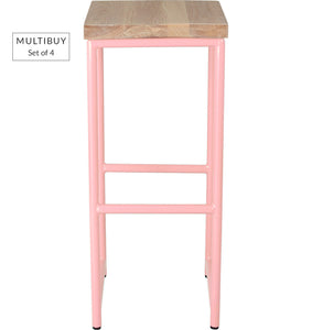 MULTIBUY – Set of 4 Classic Bar Stools – Round Frame