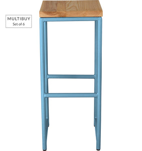 MULTIBUY – Set of 6 Classic Bar Stools – Round Frame