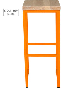 MULTIBUY – Set of 6 Classic Bar Stools – Square Frame