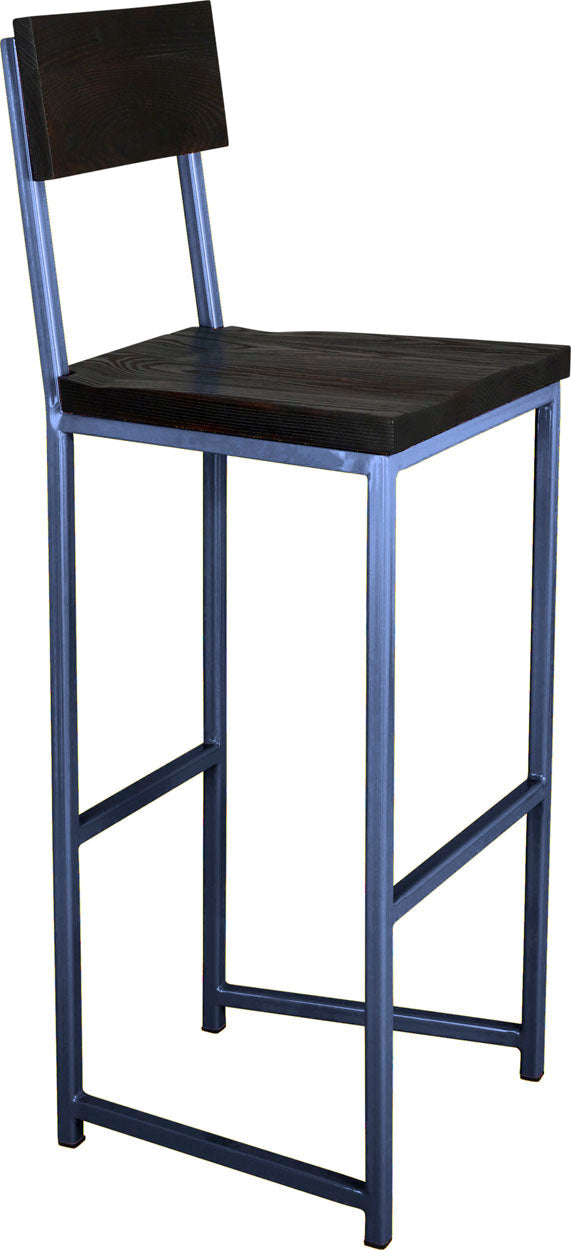MULTIBUY – Set of 6 Bar Stools with Back – Square Frame