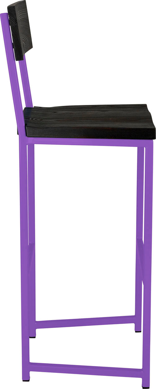 MULTIBUY – Set of 6 Bar Stools with Back – Square Frame