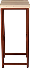 Load image into Gallery viewer, Copper metal stool with whitewash stain ash wood made in UK - side view round frame
