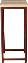 Load image into Gallery viewer, Copper metal stool with whitewash stain ash wood made in UK - side view round frame
