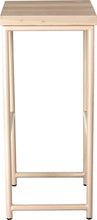 Load image into Gallery viewer, Off white metal stool with whitewash stain ash wood made in UK - side view round frame
