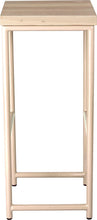 Load image into Gallery viewer, Off white metal stool with whitewash stain ash wood made in UK - side view round frame
