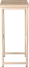 Load image into Gallery viewer, Off white metal stool with whitewash stain ash wood made in UK - side view round frame

