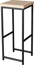 Load image into Gallery viewer, Gloss black metal stool with whitewash stain ash wood made in UK - angle view round frame
