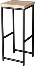 Load image into Gallery viewer, Gloss black metal stool with whitewash stain ash wood made in UK - angle view round frame
