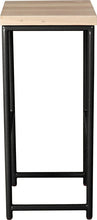 Load image into Gallery viewer, Gloss black metal stool with whitewash stain ash wood made in UK - side view round frame
