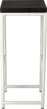 Load image into Gallery viewer, Gloss white metal stool with black stain ash wood made in UK - side view round frame
