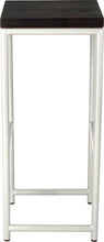Load image into Gallery viewer, Gloss white metal stool with black stain ash wood made in UK - side view round frame
