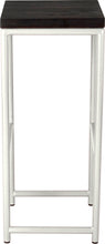 Load image into Gallery viewer, Gloss white metal stool with black stain ash wood made in UK - side view round frame
