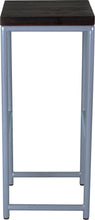 Load image into Gallery viewer, Shaker blue metal stool with black stain ash wood made in UK - side view round frame
