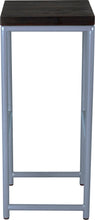 Load image into Gallery viewer, Shaker blue metal stool with black stain ash wood made in UK - side view round frame
