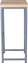 Load image into Gallery viewer, Shaker blue metal stool with whitewash stain ash wood made in UK - side view round frame
