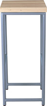 Load image into Gallery viewer, Shaker blue metal stool with whitewash stain ash wood made in UK - side view round frame
