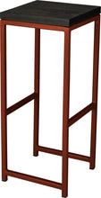 Load image into Gallery viewer, Copper metal stool with black stain ash wood made in UK - angle view square frame
