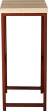 Load image into Gallery viewer, Copper metal stool with whitewash stain ash wood made in UK - side view square frame

