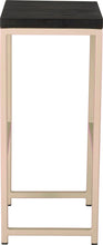 Load image into Gallery viewer, Off white metal stool with black stain ash wood made in UK - side view square frame
