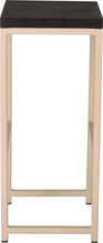 Load image into Gallery viewer, Off white metal stool with black stain ash wood made in UK - side view square frame
