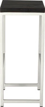 Load image into Gallery viewer, Gloss white metal stool with black stain ash wood made in UK - side view square frame
